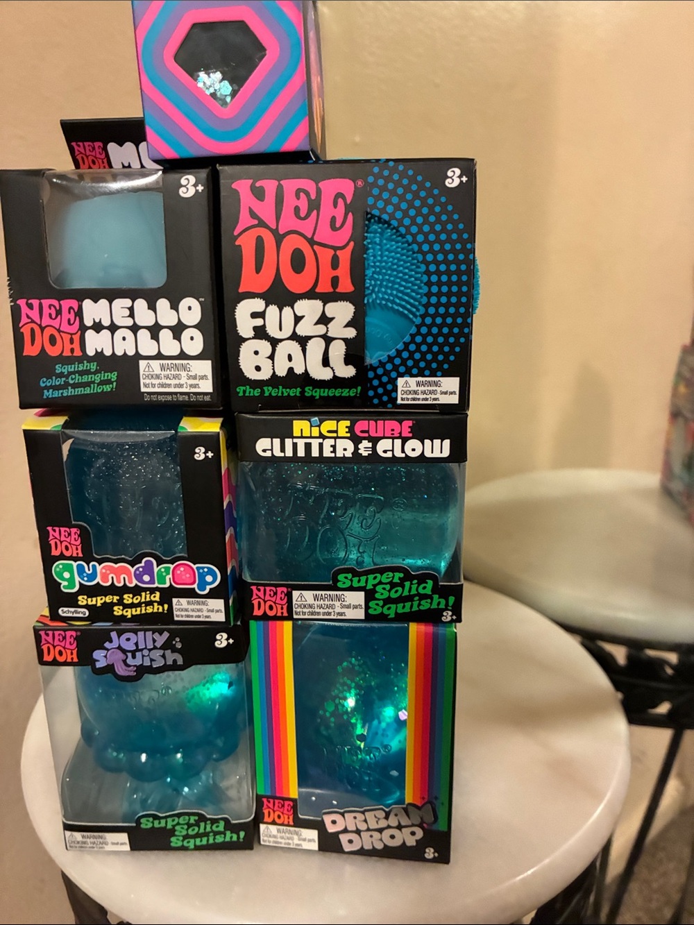Needoh Dream Drop, Jelly Squish, Gumdrop, Fuzzball, Mello Mallo, Jewel, Glitter